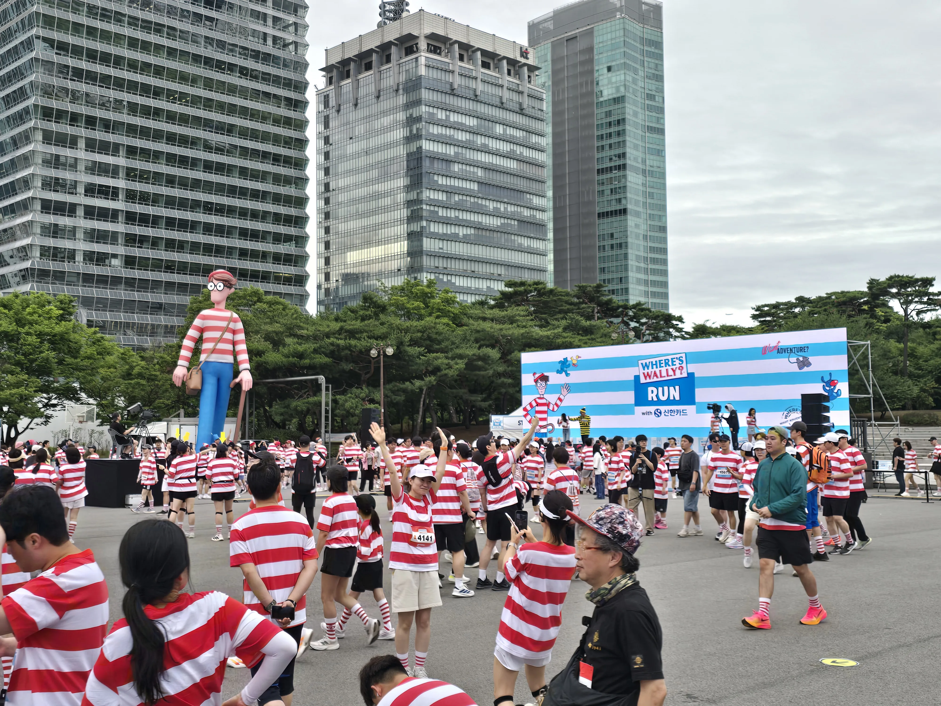 여의도 월리런 마라톤 라이브커머스 중계 준비 현장